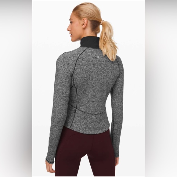 Lululemon Always Alert 1/2 Zip in Heathered Black - EXCELLENT/LIKE NEW condition - Picture 2 of 10